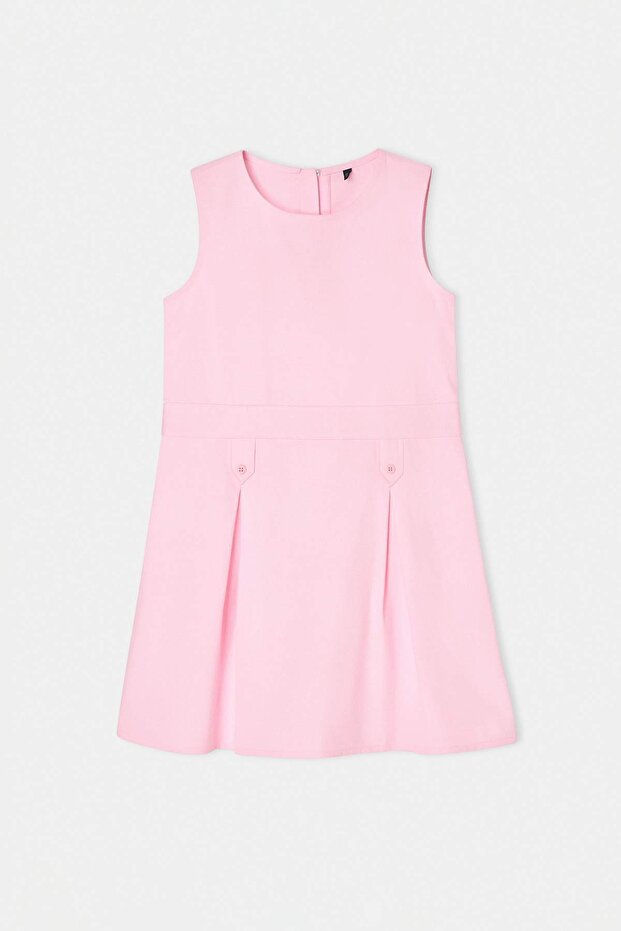 Pembe Kısa / Mini Düz Dokuma Elbise TKDSS26EL00002 - 6