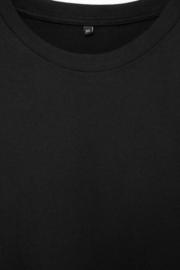 Siyah Regular/Rahat Kesim 3lü Paket Büyük Beden T-Shirt TMNSS24BF00059 - 9