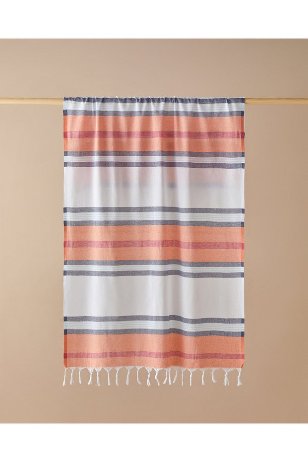 Jade Regenerated Striped Peshtamal 90X150 cm Navy Blue-Orange
