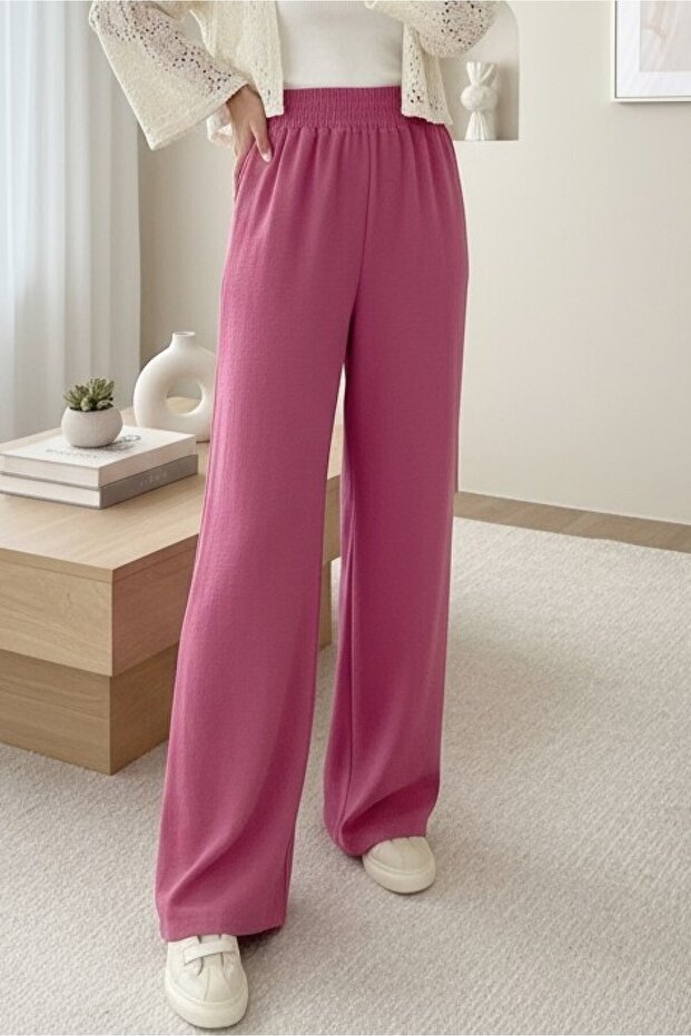 Thick Elastic Waist Loose Ayrobin Trousers - Cherry