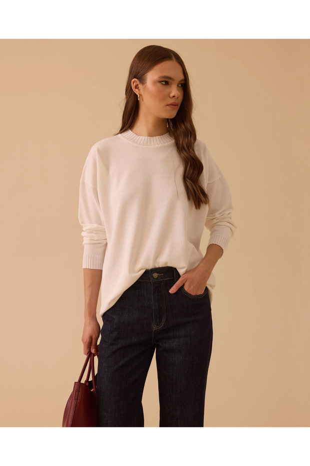 Sıfır Yaka Basic Triko Tunik