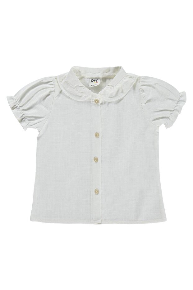 Buttoned Baby Collar Shirt 6-18 Months - Ecru
