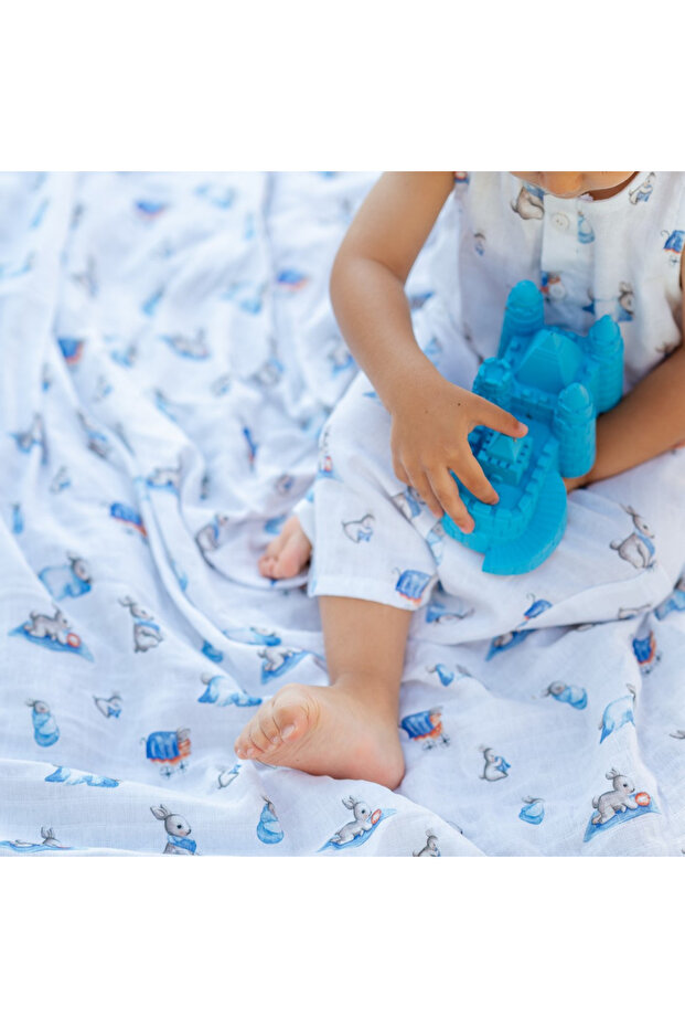 100% Cotton Muslin Baby Blanket - Bebe Lapin 70X70 cm
