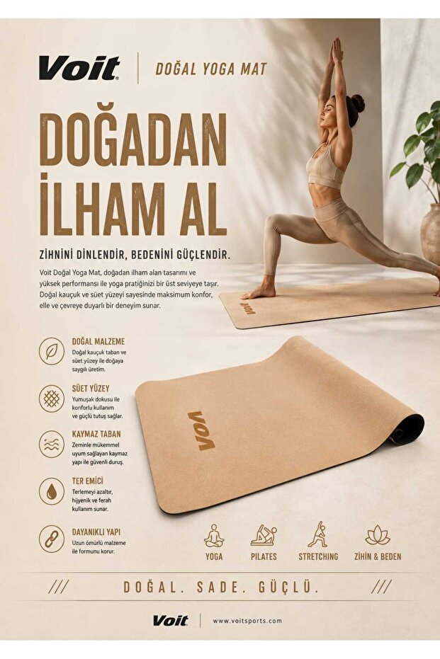 Doğal Mantar Yoga Mat