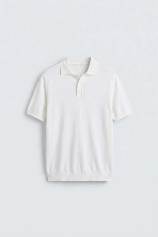Ecru Comfort Slim Polo Collar Men's Knitwear T-Shirt