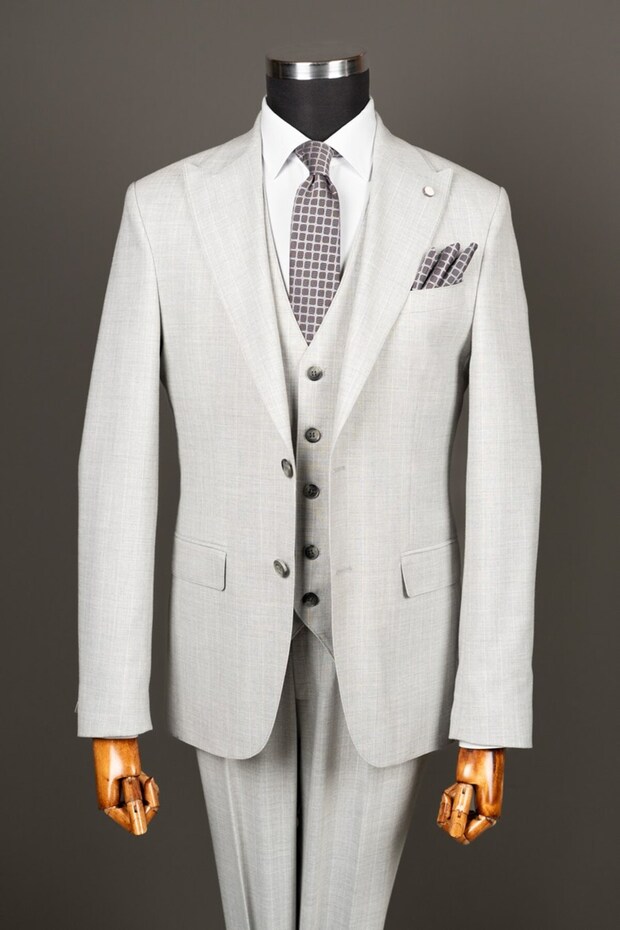 Exclusive Vest Suit Light Gray