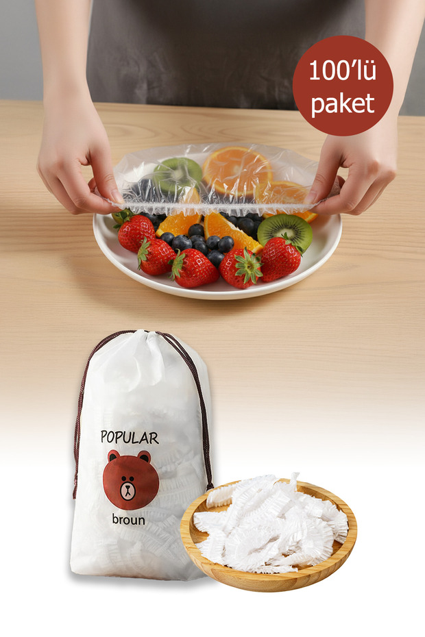 100 Pieces Practical Freshness Preserving Pot and Plate Cap Multi-Purpose Lid Food Cap