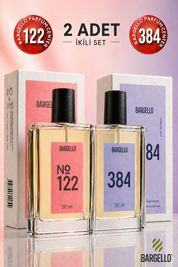 Bargello 122 Kadın Parfüm Oriental 50 ml Edp + 384 Kadın Parfüm Floral 50 ml Edp 2 Adet Ürün-rsaf122384