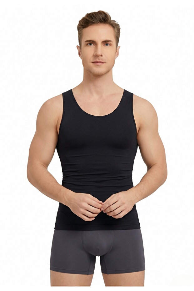 Men's Daily Seamless Corset Undershirt with Straps – Slim Fit, Comfortable and Flexible Undergarment - 4600