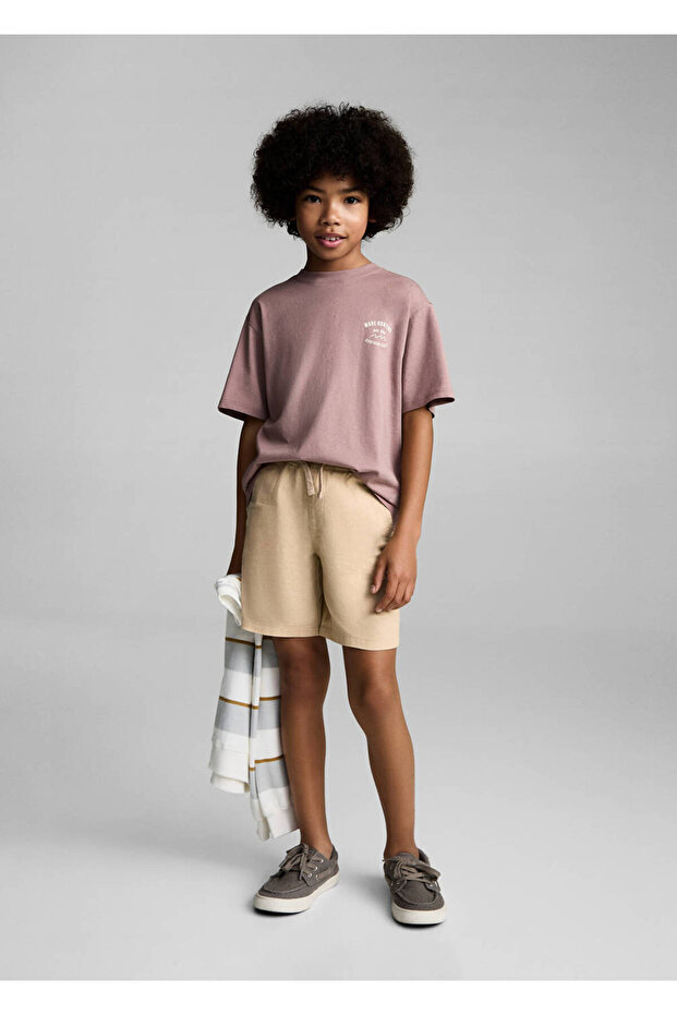Bermudashorts aus Leinen mit elastischem Bund - 2