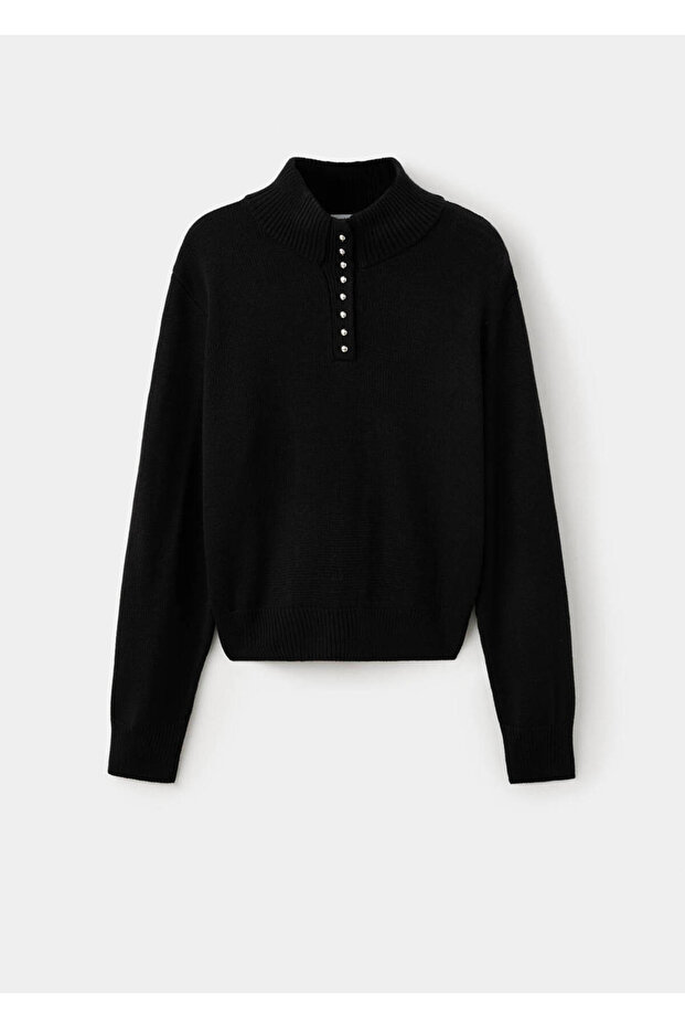 Perkins-Kragenpullover mit Knöpfen - 3