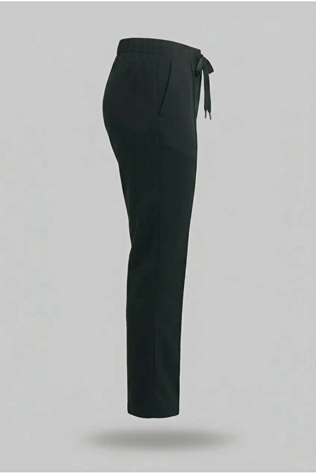 Professional Women's Kitchen Trousers - Black Waist Drawstring Chef Pants