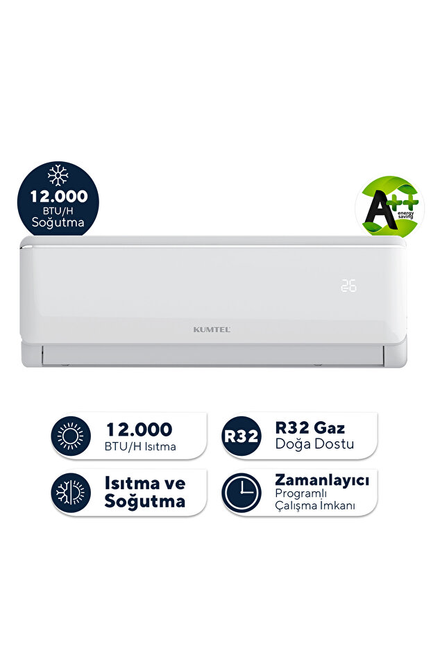 KUMTEL Sugi KMSAC-12 12.000 Btu A++ Inverter Duvar Tipi Split Klima (Montaj Dahil)