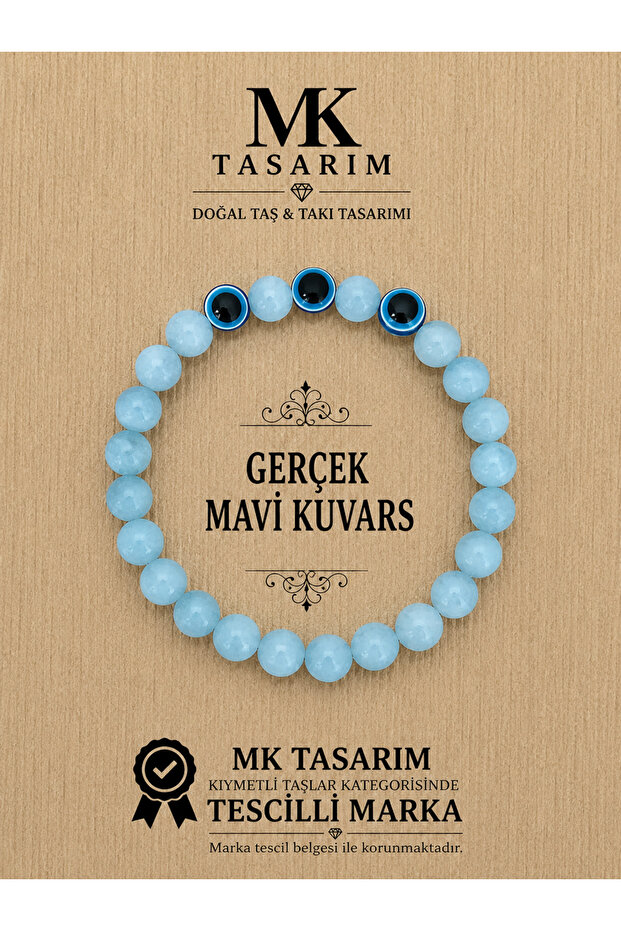 Real blue quartz stone bracelet-mkt.1.101.70 relaxing, stress relief, energy bracelet