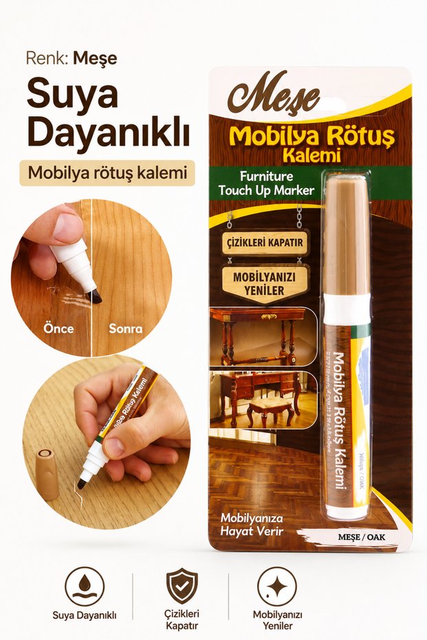Furniture Touch Up Pen Wooden Table Coffee Table Cabinet Touch Up Pen Scratch Remover Crack Closer Rutuş Oak