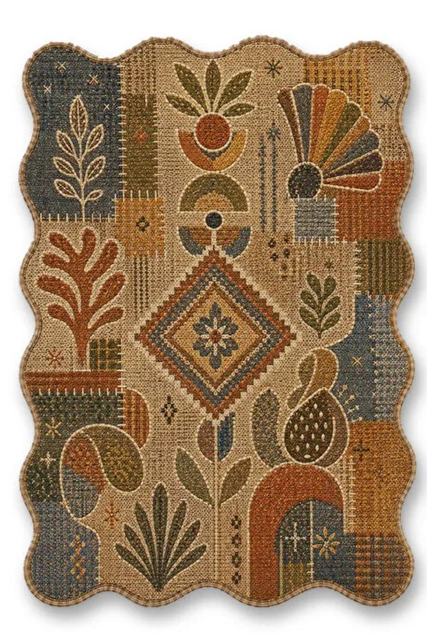 Sdt Women's Theme Patterned Modern Woven Base Decorative Carpet Sdt1461