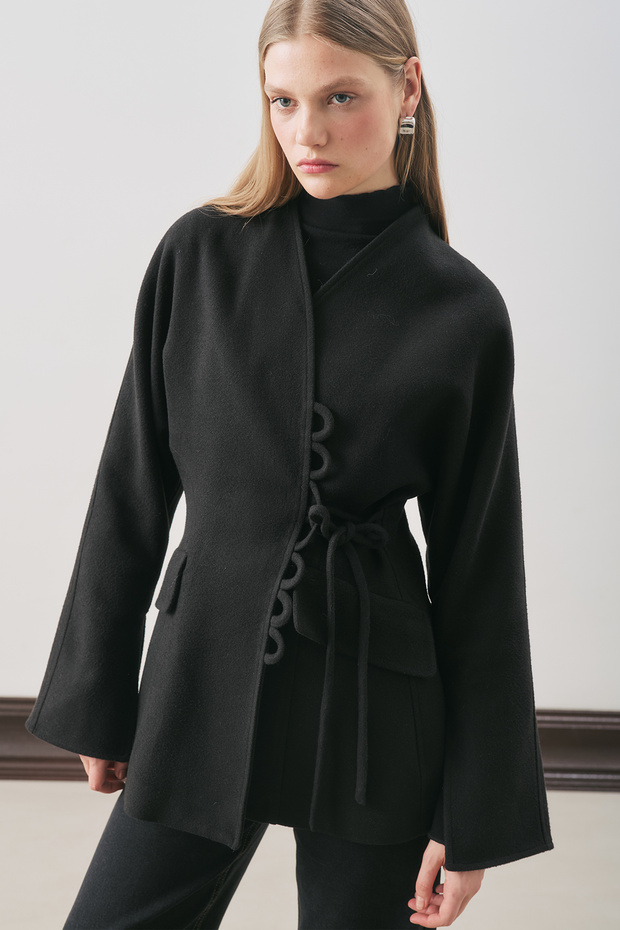 Aroa Tie-Up Jacket Black - 6