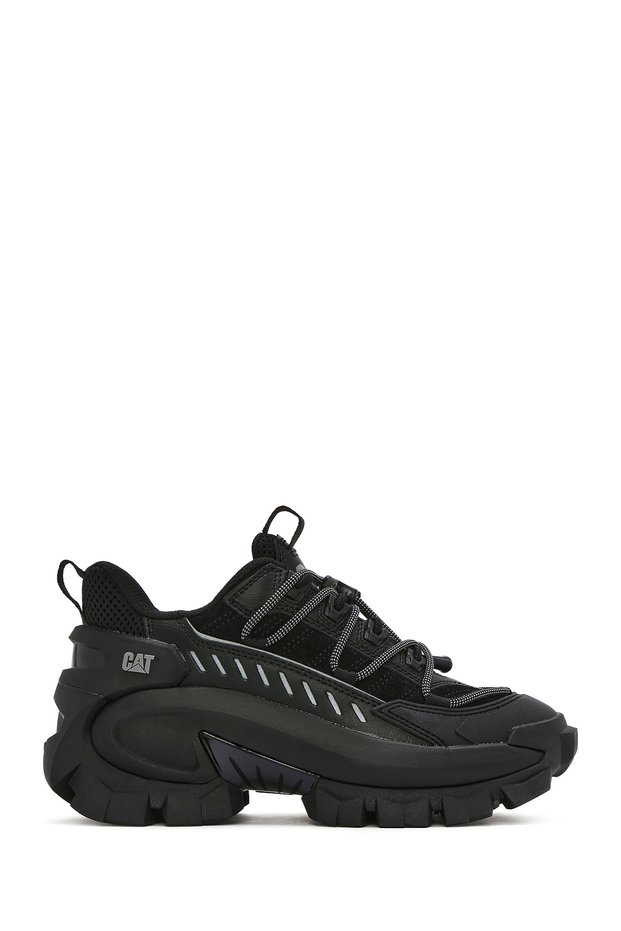 Men's Black Intruder Max Thick Sole Sports Shoes, Lace-Up Suede Genuine Leather Sneaker 013m101222