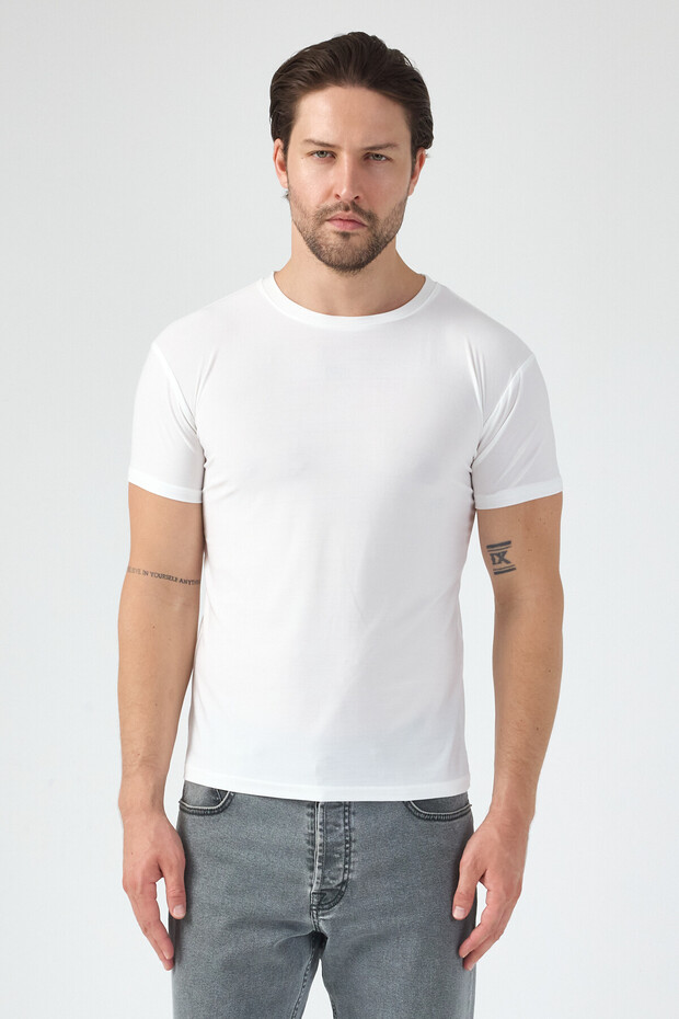 Regular Fit Basic Beyaz Tişört