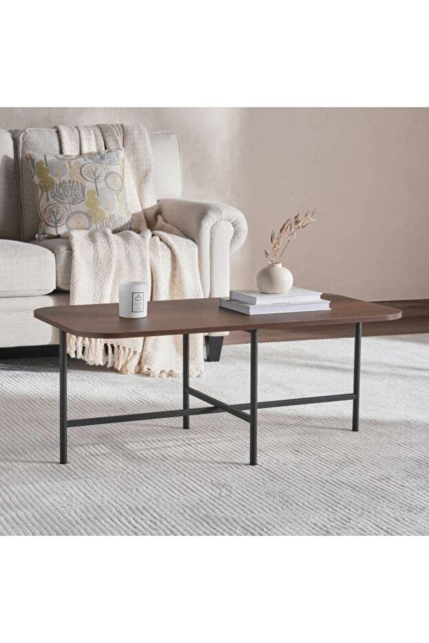 Rasario Coffee Table Melamine - Walnut & Black