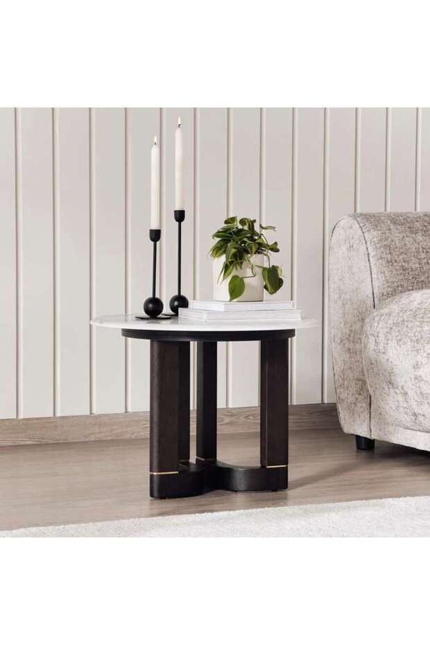 Itami End Table Marble - Black White