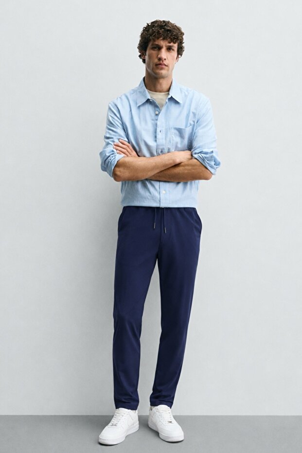 Navy Blue Basic Men's Trousers 4242 - 1