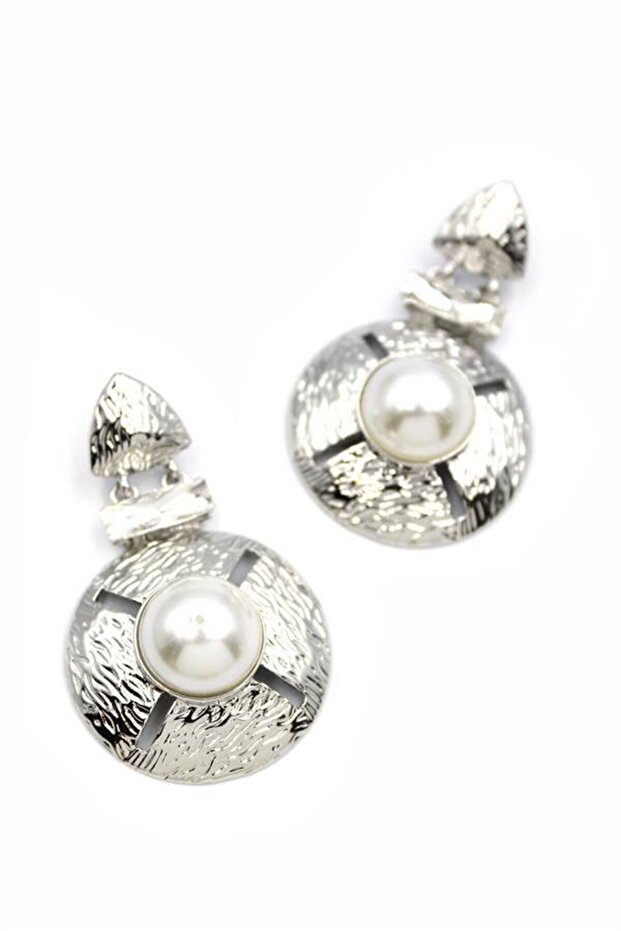 Metal earring - silver