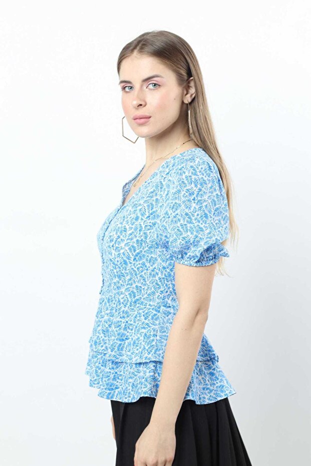 Floral Button-Front Top - 3
