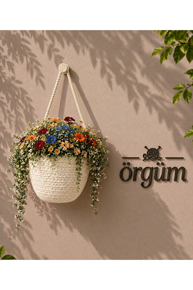 Artificial Flower Pot Decorative Wall Basket 12X10 cm Plant Not Included
