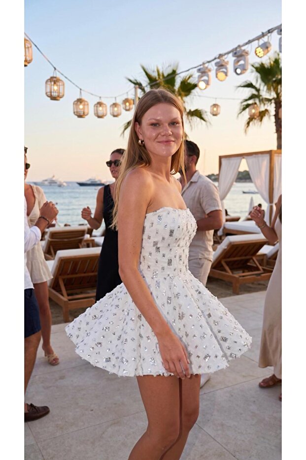Noelle Women's White Mini Party Cocktail Dress