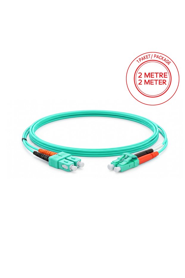 Sc/Pc-Lc/Pc Multimode Om3 Duplex 2 Meter Fiber Patch Cord