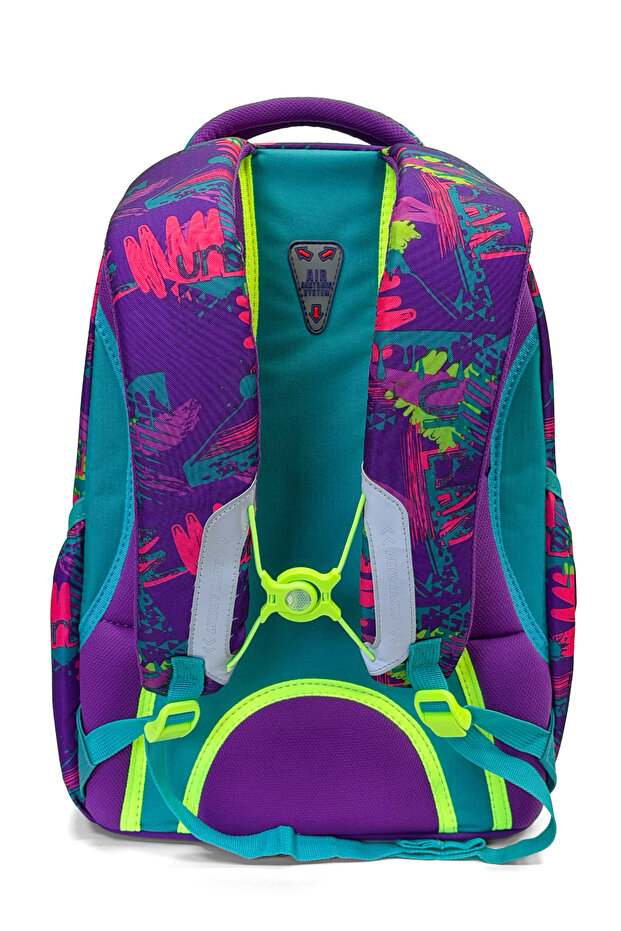 Multicolor Patterned School Backpack 24438 - 3