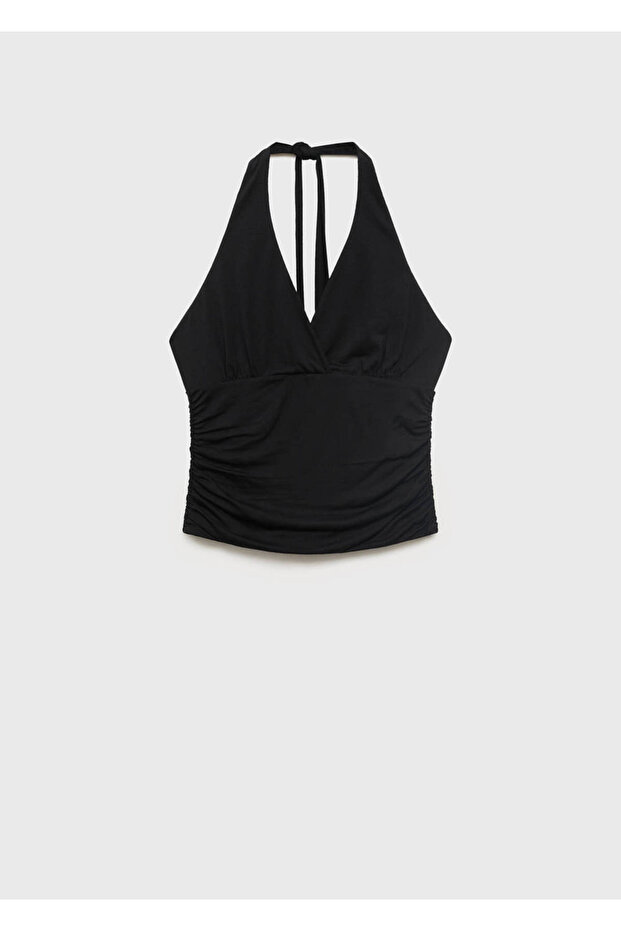 Blouse with Open Back V-Neck - 3