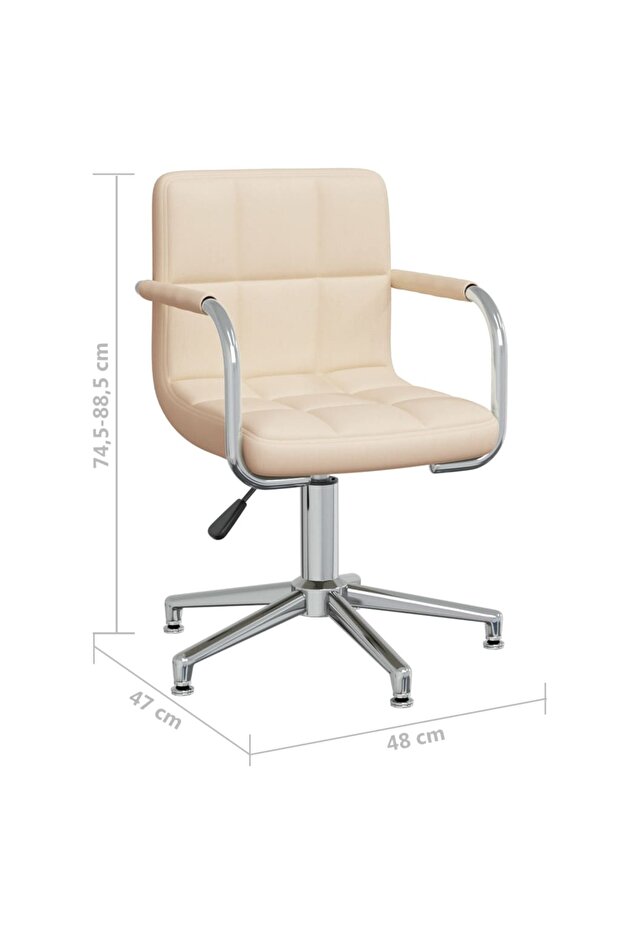 Scaun de bucătărie pivotant, crem, material textil - 8
