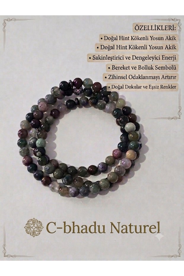 Certified 99 Pieces 6 mm Indian Agate Natural Stone Necklace, Bracelet, Rosary