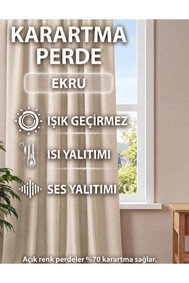 EKRU Blackout Lightproof Dimming Curtain Single Panel Dimming Sunshade Suitable for Every Room