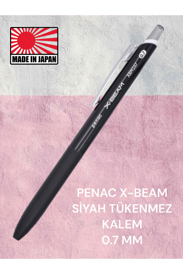 PENAC X-BEAM BLACK BALL POINT PEN 0.7 MM PRESSED