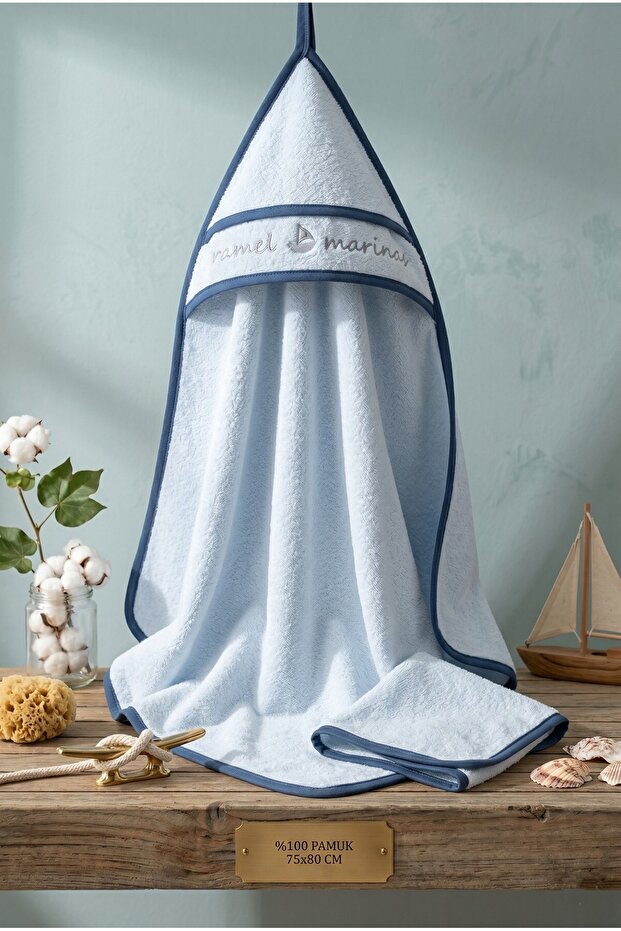 Baby Boy Washcloth and Bath Towel 100% Cotton 75X80 cm 2-Piece Towel Set