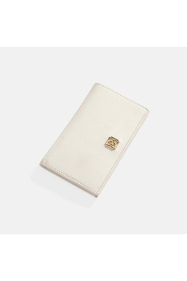 Women's White Leather Wallet