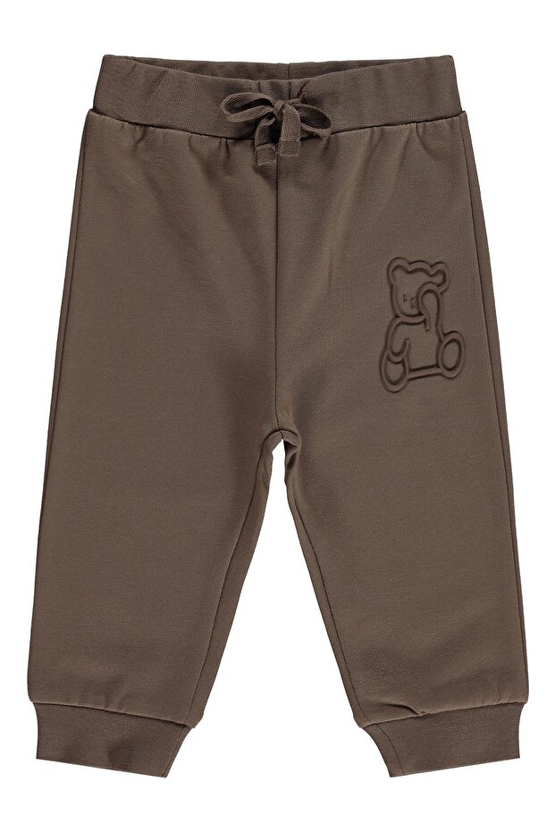 Baby Boy Teddy Printed 6-18 Months Sweatpants - Brown