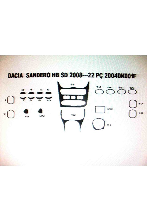 Dacia sandero 2008-2010 22-piece dashboard trim (white)