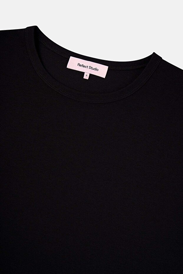 Μαύρο Βασικό Modal T-shirt - 2