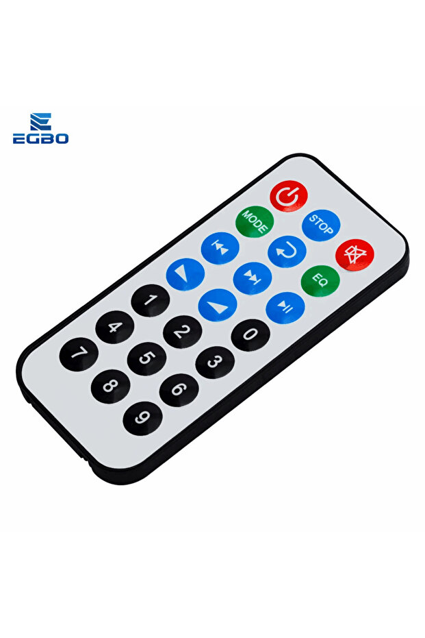 No Battery Remote Control MP3 Decoder Board, 1PC, 21 Key, white. No Battery