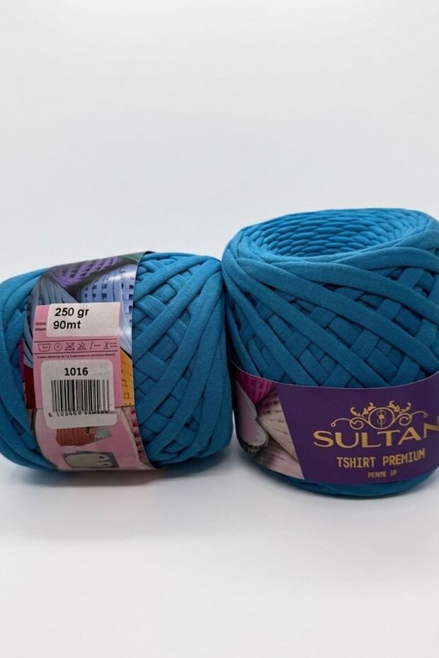 Sultan Tshirt Premium Combed Cotton Yarn Bag Amigurumi Basket Supla Material - 1 Piece 250 Grams Color Code: 1016 Turquoise