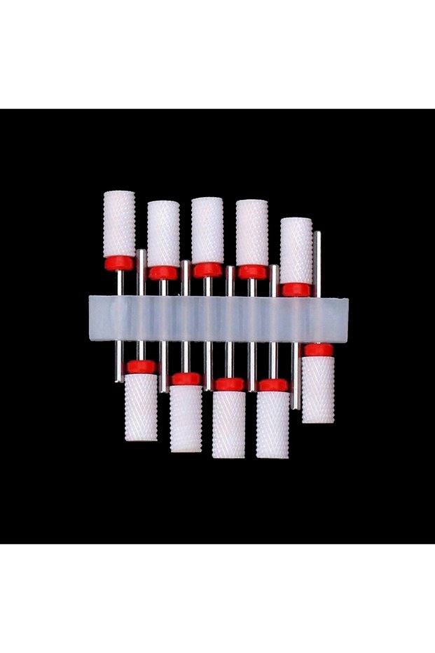 TC26-10PCS 10 Pcs 3/32 Ceramic Nail Drill Bits, Professional & Durable, For Removing Gel Nails, Clea