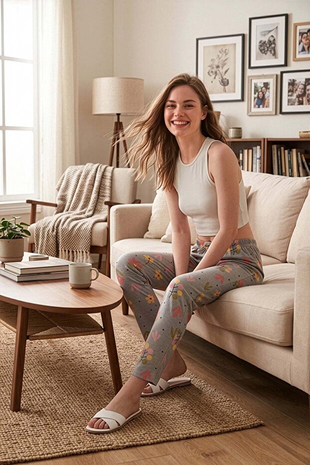 Floral Printed Pajama Bottoms