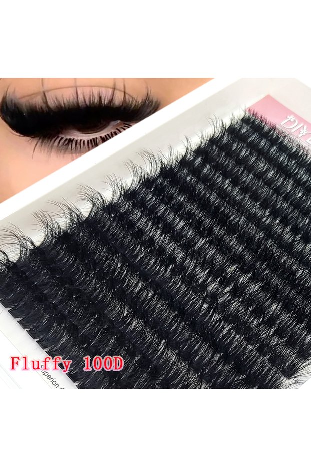 MIX 0.07mm D 14row100DXA22 New 8D Luxury Fluffy DIY 80D-300D Eyelash Clusters 10-20mm Mixed Length E