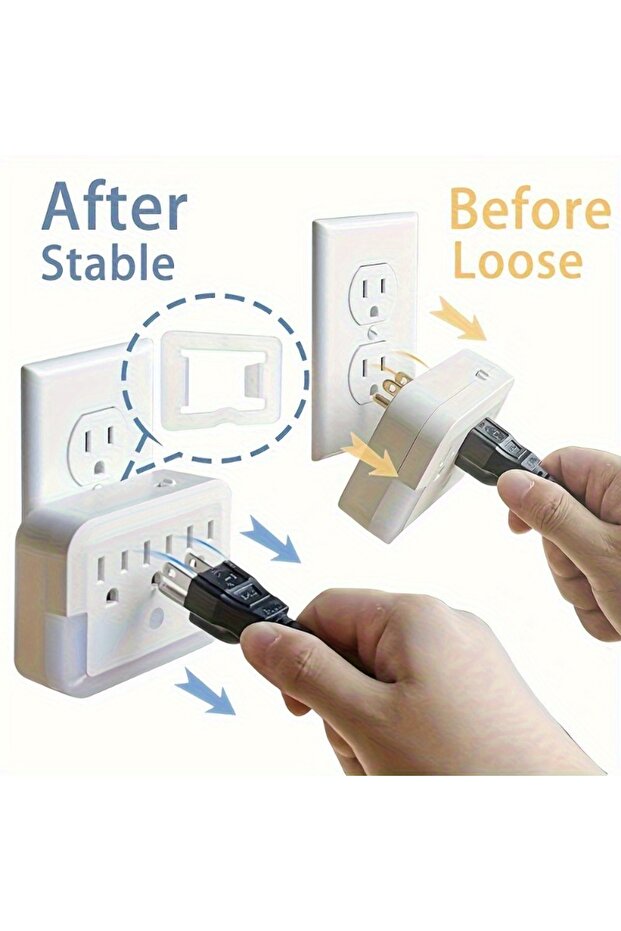 12pcs socket stabilizer: fix loose plugs, made of flame-retardant PC material, to prevent power o...