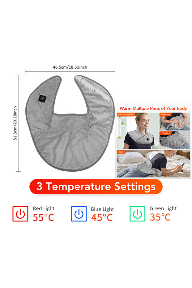 5V 2A neck pad Neck and Shoulder Heating Pad Electric Hot Compress Shawl Back Wrap Home Office Abdom