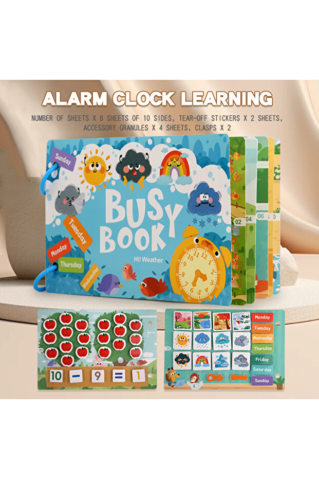 DATGO Montessori Baby Busy book My First Quiet Book Paste Early Learning Education Toy Children Toy